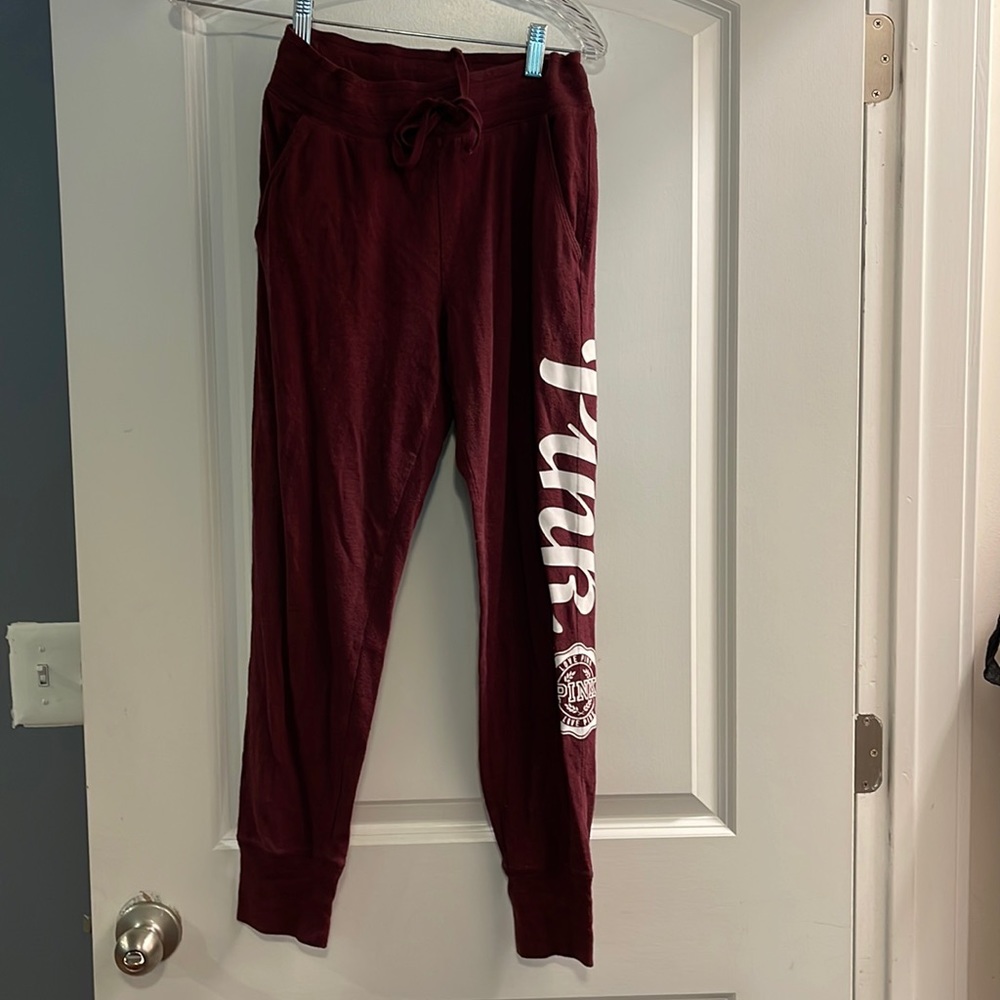 Victoria’s Secret pink  small petite maroon joggers